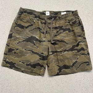 GAP Olive and Black Camouflage Shorts